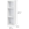 imageIRIS USA Inc 2Tier Cubby Storage Bookshelf with Adjustable Shelves 14quot Width Stackable Easy Assembly Space Saving Shelving Unit Bookcase Walnut BrownWhiteWhite