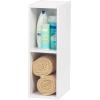 imageIRIS USA Inc 2Tier Cubby Storage Bookshelf with Adjustable Shelves 14quot Width Stackable Easy Assembly Space Saving Shelving Unit Bookcase Walnut BrownWhiteWhite