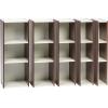 imageIRIS USA Inc 2Tier Cubby Storage Bookshelf with Adjustable Shelves 14quot Width Stackable Easy Assembly Space Saving Shelving Unit Bookcase Walnut BrownWhiteBrown