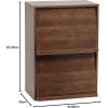 imageIRIS USA Inc 2Tier Wooden Shelf with Pocket Doors Stylish Stackable Shelving Unit with 2 Retractable Flap Doors for Additional Photo Record Picture Storage Off WhiteDark Brown