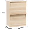 imageIRIS USA Inc 2Tier Wooden Shelf with Pocket Doors Stylish Stackable Shelving Unit with 2 Retractable Flap Doors for Additional Photo Record Picture Storage Off WhiteLight Brown