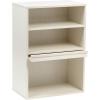 imageIRIS USA Inc 2Tier Wooden Shelf with Pocket Doors Stylish Stackable Shelving Unit with 2 Retractable Flap Doors for Additional Photo Record Picture Storage Off WhiteOff White