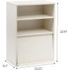 imageIRIS USA Inc 2Tier Wooden Shelf with Pocket Doors Stylish Stackable Shelving Unit with 2 Retractable Flap Doors for Additional Photo Record Picture Storage Off WhiteOff White