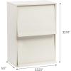 imageIRIS USA Inc 2Tier Wooden Shelf with Pocket Doors Stylish Stackable Shelving Unit with 2 Retractable Flap Doors for Additional Photo Record Picture Storage Off WhiteOff White