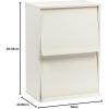 imageIRIS USA Inc 2Tier Wooden Shelf with Pocket Doors Stylish Stackable Shelving Unit with 2 Retractable Flap Doors for Additional Photo Record Picture Storage Off WhiteOff White