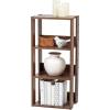 image3Tier 16quot Medium Open Wooden Bookshelf with Adjustable Shelves Easy Assembly Bookcase Farmhouse Shelf for Small Spaces Bedroom Office Living Room Indoor BrownBrown