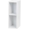 imageIRIS USA Inc 2Tier Cubby Storage Bookshelf with Adjustable Shelves 14quot Width Stackable Easy Assembly Space Saving Shelving Unit Bookcase Walnut BrownWhiteWhite