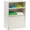 imageIRIS USA Inc 2Tier Wooden Shelf with Pocket Doors Stylish Stackable Shelving Unit with 2 Retractable Flap Doors for Additional Photo Record Picture Storage Off WhiteOff White