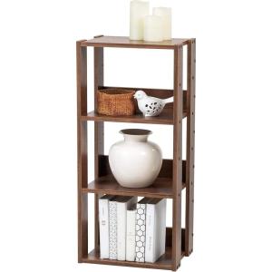 image3Tier 16quot Medium Open Wooden Bookshelf with Adjustable Shelves Easy Assembly Bookcase Farmhouse Shelf for Small Spaces Bedroom Office Living Room Indoor BrownBrown