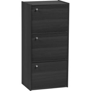 imageIRIS OHYAMA USA 3Tier Closed Cubby Storage Shelf with Doors Small Storage Bookshelf Cabinet with Closed Privacy Door Shelves with Magnetic Closures BlackBlack