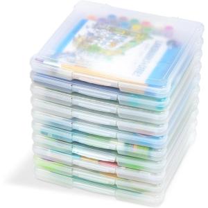 imageIRIS USA 4quot x 6quot Photo Storage Box Craft Keeper 10Pack Organization Cases for Pictures Crafts Scrapbooking Stationery Storage Protection and Organization ClearFits 12 x 12  10 Pack