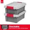 imageIRIS USA 5 Gallon Lockable Storage Totes with Lids 6 Pack  Gray HeavyDuty Durable Stackable Containers Large Garage Organizing Bins Moving Tubs Rugged Sturdy Equipment Utility Tool Box3 Gal  5 Pack