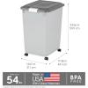 imageIRIS USA Dog Food Storage Container 40 lbs Wheels Airtight Lid Scoop Gray  Extra Sticky Lint Roller Value Pack Comes with Storage Box Standard and THandle Roller Refills 1260 Sheets TotalGrayDark Gray