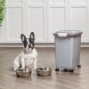 imageIRIS USA Dog Food Storage Container 40 lbs Wheels Airtight Lid Scoop Gray  Extra Sticky Lint Roller Value Pack Comes with Storage Box Standard and THandle Roller Refills 1260 Sheets TotalGrayDark Gray