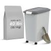 imageIRIS USA Dog Food Storage Container 40 lbs Wheels Airtight Lid Scoop Gray  Extra Sticky Lint Roller Value Pack Comes with Storage Box Standard and THandle Roller Refills 1260 Sheets TotalGrayDark Gray