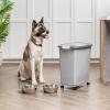 imageIRIS USA Dog Food Storage Container 40 lbs Wheels Airtight Lid Scoop Gray  Extra Sticky Lint Roller Value Pack Comes with Storage Box Standard and THandle Roller Refills 1260 Sheets TotalGrayDark Gray