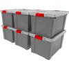 imageIRIS USA 5 Gallon Lockable Storage Totes with Lids 6 Pack  Gray HeavyDuty Durable Stackable Containers Large Garage Organizing Bins Moving Tubs Rugged Sturdy Equipment Utility Tool Box19 Gal  6 Pack