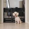 imageIRIS USA 24quot39quot Dog Gate Adjustable Indoor Pet Barrier Pet Gate for Puppy Small Dog Cat Easy TwisttoLock for Doorways ampamp Stairs Portable Expandable 25quot Tall Black