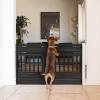 imageIRIS USA 24quot39quot Dog Gate Adjustable Indoor Pet Barrier Pet Gate for Puppy Small Dog Cat Easy TwisttoLock for Doorways ampamp Stairs Portable Expandable 25quot Tall Black