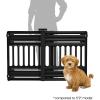 imageIRIS USA 24quot39quot Dog Gate Adjustable Indoor Pet Barrier Pet Gate for Puppy Small Dog Cat Easy TwisttoLock for Doorways ampamp Stairs Portable Expandable 25quot Tall Black