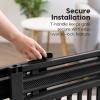 imageIRIS USA 24quot39quot Dog Gate Adjustable Indoor Pet Barrier Pet Gate for Puppy Small Dog Cat Easy TwisttoLock for Doorways ampamp Stairs Portable Expandable 25quot Tall Black
