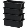 imageIRIS USA Plastic Storage Bins Containers Large 4 Pack Sensory Bin Craft Storage Craft Organizers and Storage Organizing Container for Home Office and School Supplies Stackable PastelBlack
