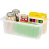 imageIRIS USA Plastic Storage Bins Containers Large 4 Pack Sensory Bin Craft Storage Craft Organizers and Storage Organizing Container for Home Office and School Supplies Stackable PastelClear