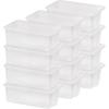 imageIRIS USA Plastic Storage Bins Containers Large 4 Pack Sensory Bin Craft Storage Craft Organizers and Storage Organizing Container for Home Office and School Supplies Stackable PastelClear