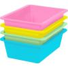 imageIRIS USA Plastic Storage Bins Containers Large 4 Pack Sensory Bin Craft Storage Craft Organizers and Storage Organizing Container for Home Office and School Supplies Stackable PastelPastel