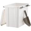 imageIRIS USA Stackable Dog Food Storage Container with 2 Cup Scoop 4 Secure Latches Fits up to 30 lbs Pet Dry Food Bin Gasket Seal Lid BPA Free Stackable Easy Measure WhiteWhiteGray