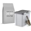 imageIRIS USA Stackable Dog Food Storage Container with 2 Cup Scoop 4 Secure Latches Fits up to 30 lbs Pet Dry Food Bin Gasket Seal Lid BPA Free Stackable Easy Measure WhiteGrayDark Gray