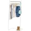 imageIRIS USA Stylish Classic Clothes Rack for Hanging Clothes Easy to Assemble Freestanding Metal Sturdy Garment Rack Small Space Storage Solution Modern Versatile Design Boutique Style White