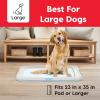 imageIRIS USA Pee Pad Holder for Puppy Training Secured Latches NonSkid Feet Fits 22quotx22quot Pads Dark Gray  100 Puppy Pads Leak Proof Quick Dry 6Layer Absorbent Design 22quotx22quotBlue