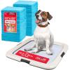 imageIRIS USA Pee Pad Holder for Puppy Training Secured Latches NonSkid Feet Fits 22quotx22quot Pads Dark Gray  100 Puppy Pads Leak Proof Quick Dry 6Layer Absorbent Design 22quotx22quotDark Gray