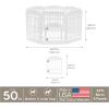 imageIRIS USA 34quot 8Panel Dog Playpen with Door 63 x 63 x 35 Puppy Playpen Dog Play Pen Indoors  Pee Pads for Dogs  Puppy Essentials Quick Dry Leak Proof 22quot x 22quot White