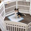 imageIRIS USA 34quot 8Panel Dog Playpen with Door 63 x 63 x 35 Puppy Playpen Dog Play Pen Indoors  Pee Pads for Dogs  Puppy Essentials Quick Dry Leak Proof 22quot x 22quot White