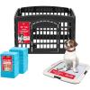 imageIRIS USA 24quot 4Panel Dog Playpen with Door 35 x 35 x 24  Pee Pads for Dogs  Puppy Essentials Quick Dry Leak Proof  Pee Pad Holder  for Potty Training Regular Sized Dog