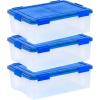 imageIRIS USA 3Pack 41qt WEATHERPRO Airtight Plastic Storage Bin with Lid and Seal and Secure Latching Buckles
