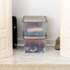 imageIRIS USA 44 Qt Storage Bins with Gasket Seal Lid 2 Pack  BPAFree Heavy Duty Moving Containers Tight Latch Weather Proof Tote WEATHERPRO  ClearChrome