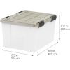 imageIRIS USA 44 Qt Storage Bins with Gasket Seal Lid 2 Pack  BPAFree Heavy Duty Moving Containers Tight Latch Weather Proof Tote WEATHERPRO  ClearChrome