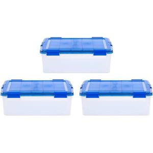 imageIRIS USA 3Pack 41qt WEATHERPRO Airtight Plastic Storage Bin with Lid and Seal and Secure Latching Buckles