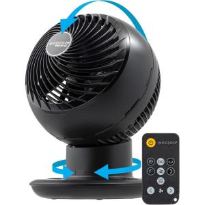 imageIRIS USA WOOZOO Air Circulator Fan with Remote Oscillating 10 Speeds 89ft Max Air Distance 120 Adjustable Tilt 35db Low Noise Motor Small Fan for Bedroom Office Dorm Black
