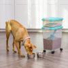 imageIRIS USA Dog Food Storage Container 30 lbs ampamp 11 lbs Combo Cat Food Storage Container Dog Treat Container Airtight Stackable 2Cup Scoop Wheels Easy Mobility Seafoam Blue
