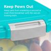imageIRIS USA Dog Food Storage Container 30 lbs ampamp 11 lbs Combo Cat Food Storage Container Dog Treat Container Airtight Stackable 2Cup Scoop Wheels Easy Mobility Seafoam Blue