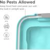 imageIRIS USA Dog Food Storage Container 30 lbs ampamp 11 lbs Combo Cat Food Storage Container Dog Treat Container Airtight Stackable 2Cup Scoop Wheels Easy Mobility Seafoam Blue