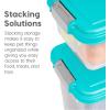 imageIRIS USA Dog Food Storage Container 30 lbs ampamp 11 lbs Combo Cat Food Storage Container Dog Treat Container Airtight Stackable 2Cup Scoop Wheels Easy Mobility Seafoam Blue