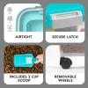 imageIRIS USA Dog Food Storage Container 30 lbs ampamp 11 lbs Combo Cat Food Storage Container Dog Treat Container Airtight Stackable 2Cup Scoop Wheels Easy Mobility Seafoam Blue