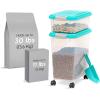 imageIRIS USA Dog Food Storage Container 30 lbs ampamp 11 lbs Combo Cat Food Storage Container Dog Treat Container Airtight Stackable 2Cup Scoop Wheels Easy Mobility Seafoam Blue