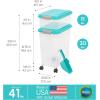imageIRIS USA Dog Food Storage Container 30 lbs ampamp 11 lbs Combo Cat Food Storage Container Dog Treat Container Airtight Stackable 2Cup Scoop Wheels Easy Mobility Seafoam Blue