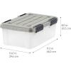 imageIRIS USA 16 Qt Storage Bins with Gasket Seal Lid 3 Pack  BPAFree Heavy Duty Moving Containers Tight Latch Weather Proof Tote WEATHERPRO  ClearChrome16 Qt  3 Pack